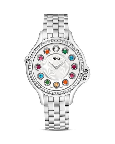 fendi sapphire crystal watch|Fendi Crazy Carats Stainless Steel Rotating Gemstones Watch .